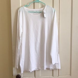 Pure jill white tunic length t shirt